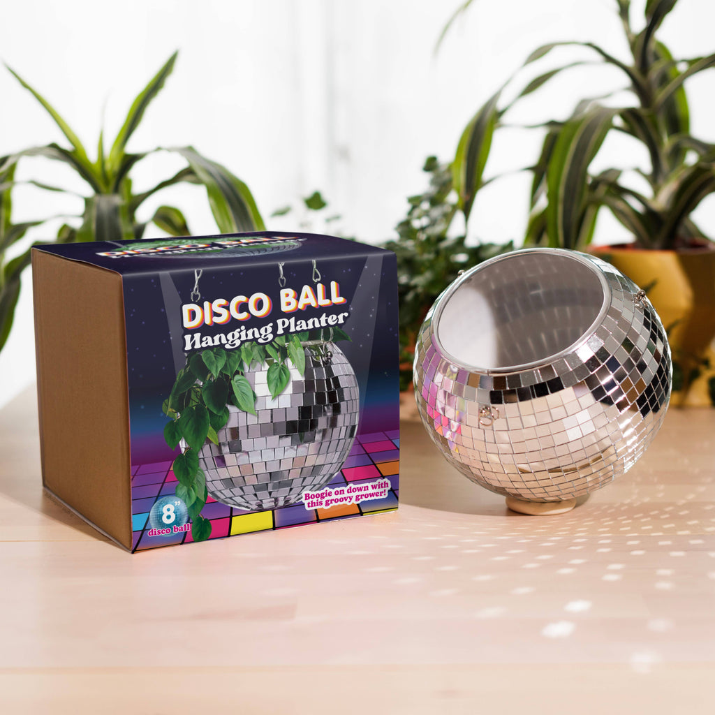 Disco Ball Hanging Planter 8in