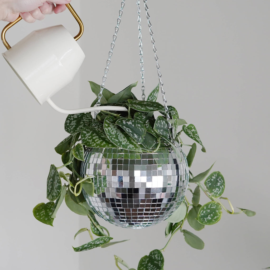 Disco Ball Hanging Planter 8in