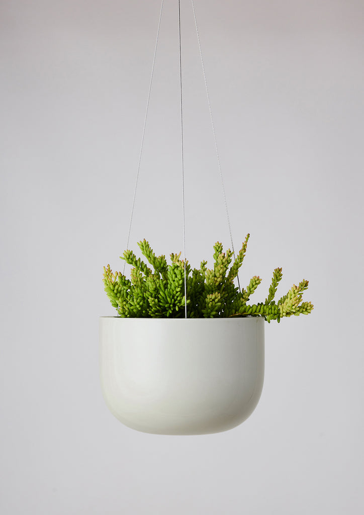 Glazed Earth Hanging Planter Ash Grey