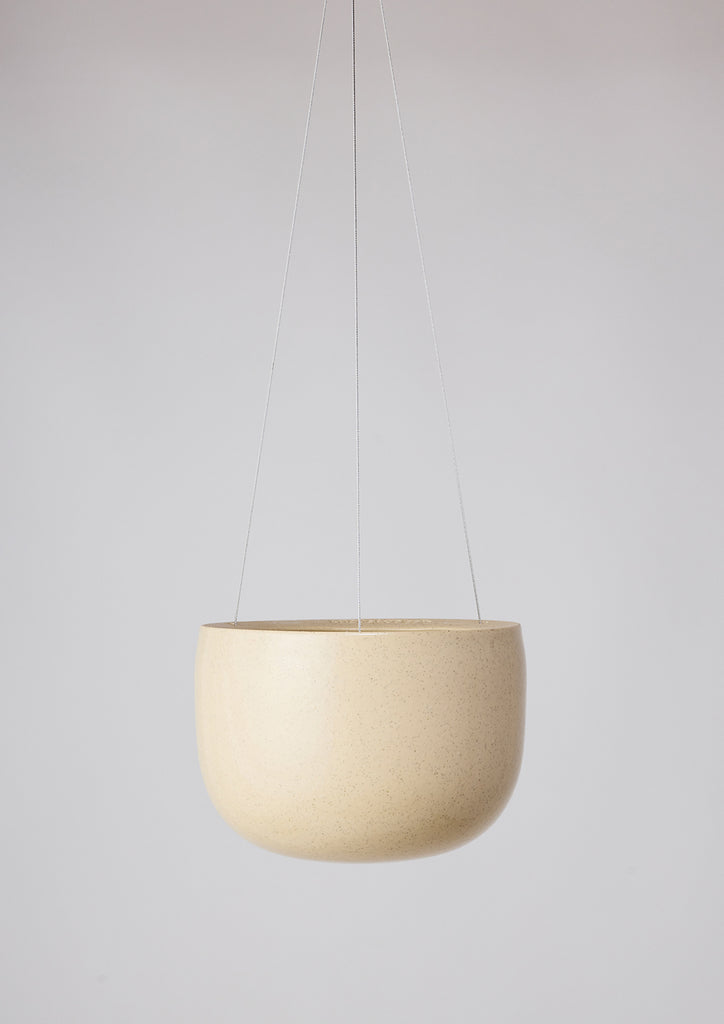 Glazed Earth Hanging Planter Speckled Clay