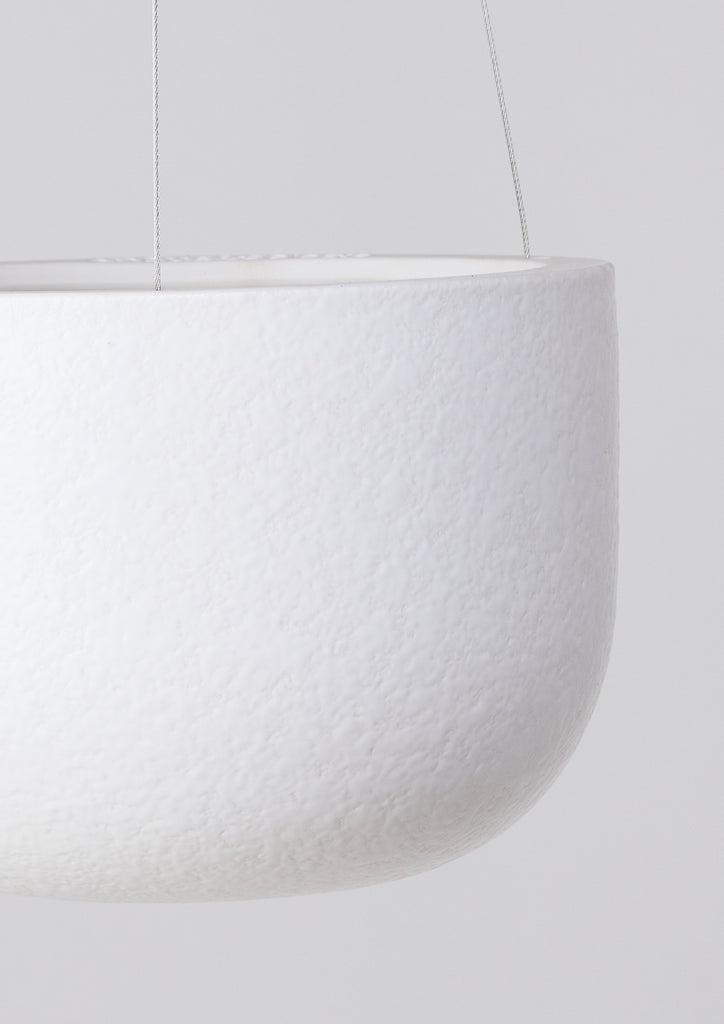 Glazed Earth Hanging Planter White Boucle