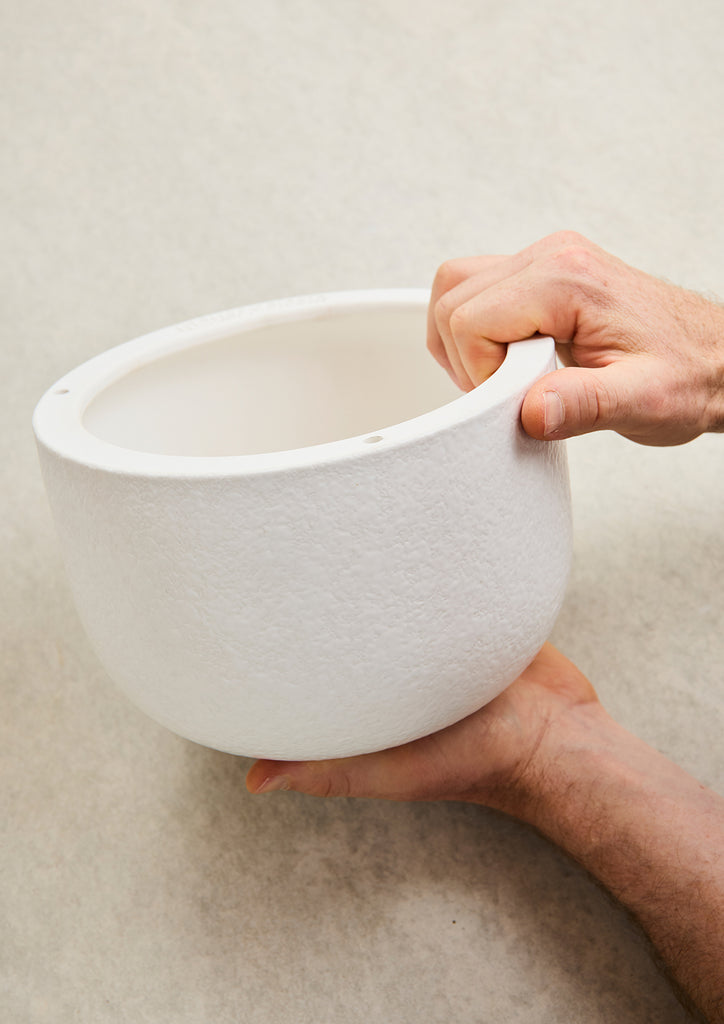 Glazed Earth Hanging Planter White Boucle