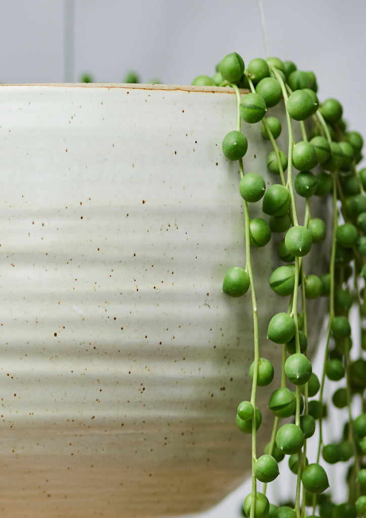 Hanging Spherical Planter Grey Crackle