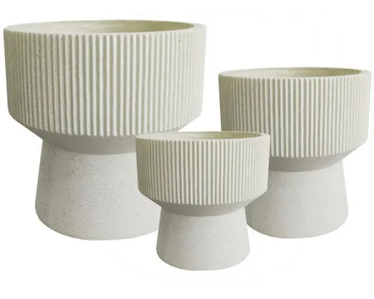 Morgan Fiberclay Planters Light Sage Terrazzo