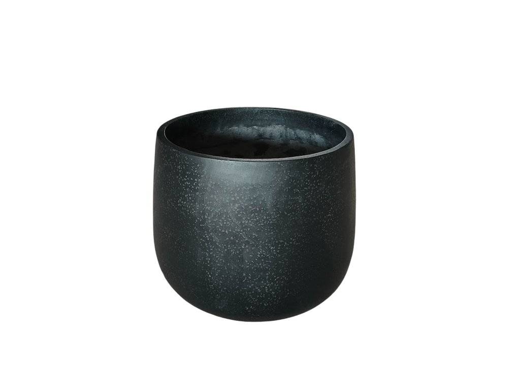 NEW Fibrecrete Bung Tub Planter Pot in Terrazzo Black