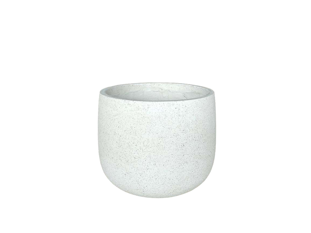 NEW Fibrecrete Bung Tub Planter Pot in Terrazzo White