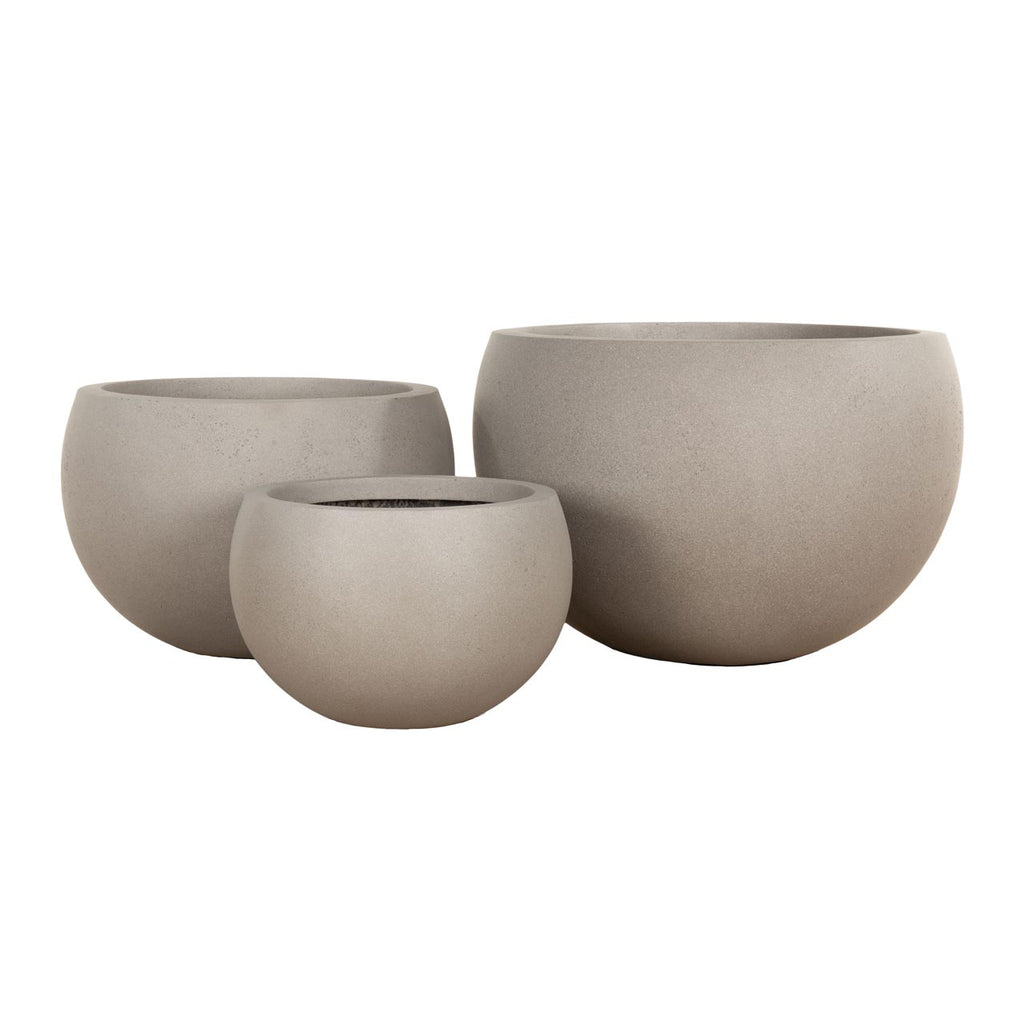 NEW Lightweight Indoor Ball Planter Pot in Grey Stone