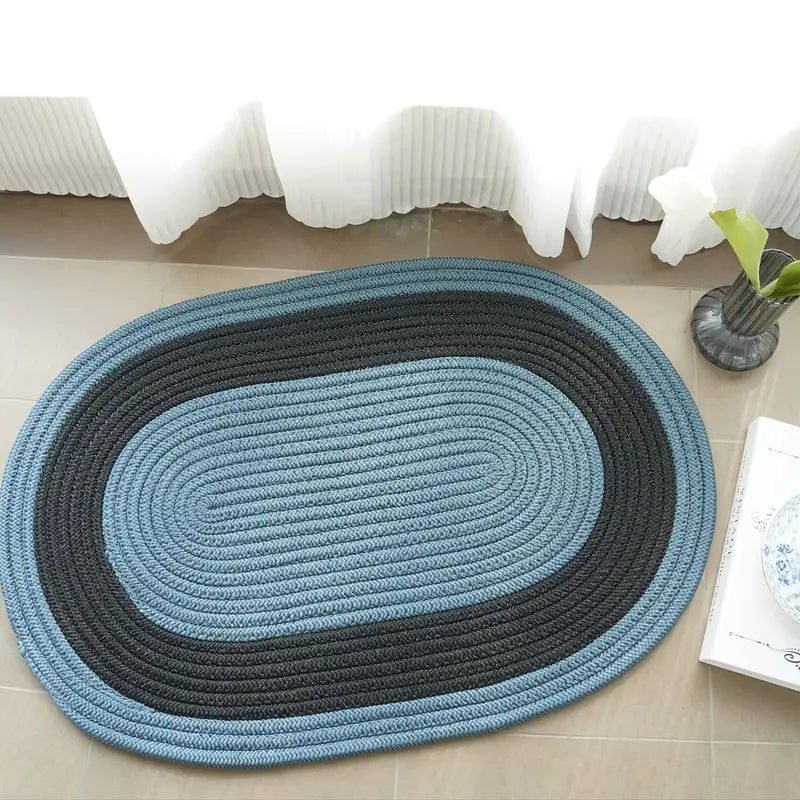 Oval Braided Recycled Doormat 75 x 50cm x 9.5mm