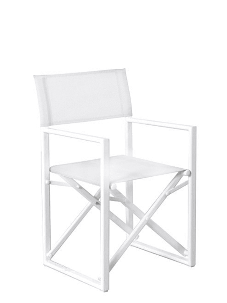 Aluminium Directors Chair - White